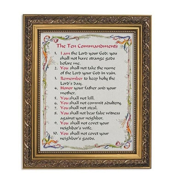 79-720 - The Ten Commandments Gold Tone Framed