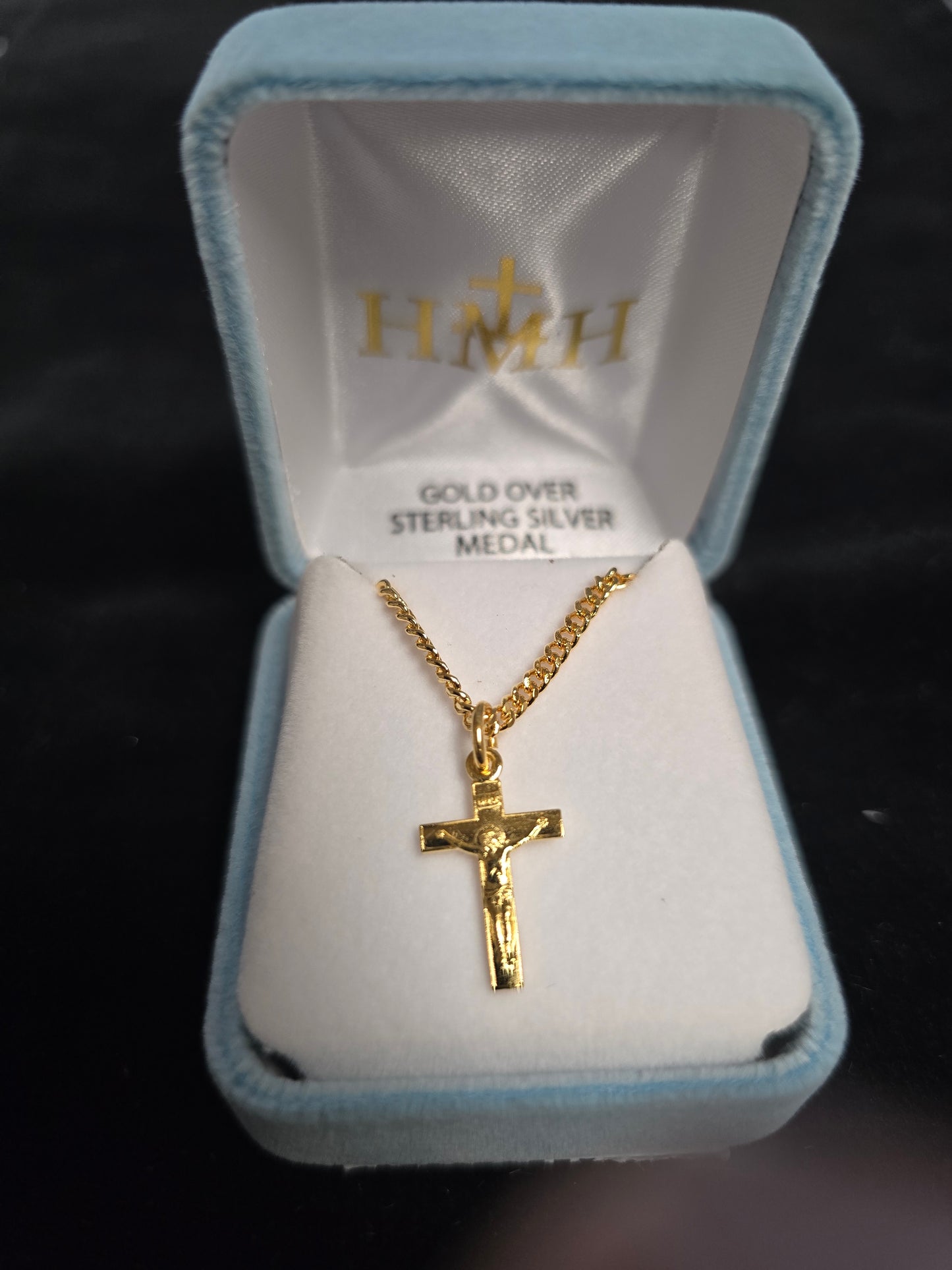 820 - Crucifix - Gold over Sterling Silver