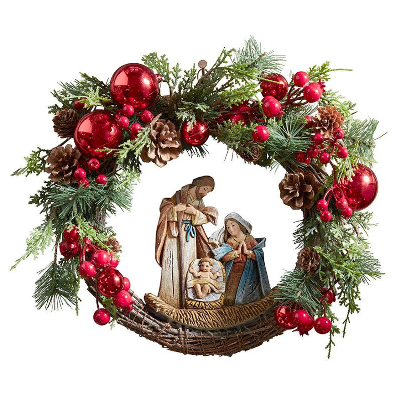 Berries Nativity Wreath