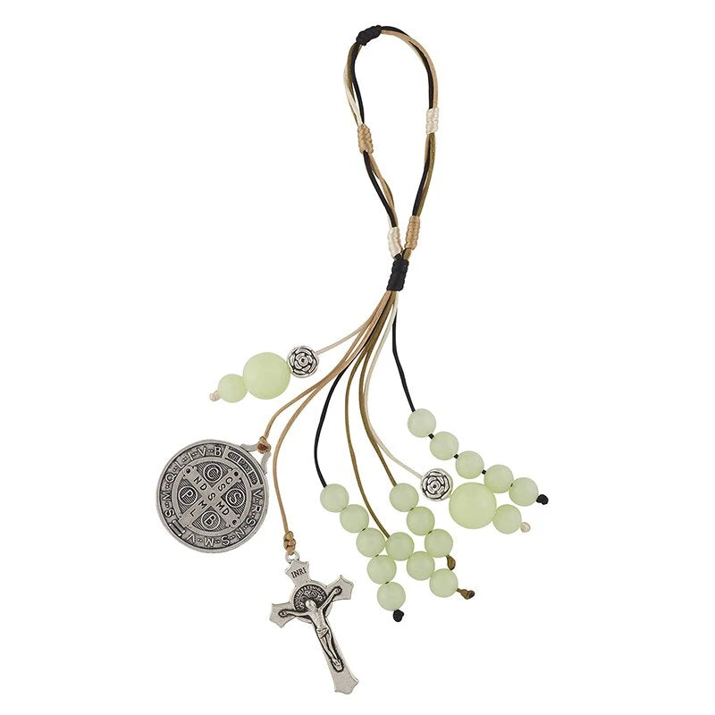 F4049 - St. Benedict Luminous Bead Home Protection Hanger