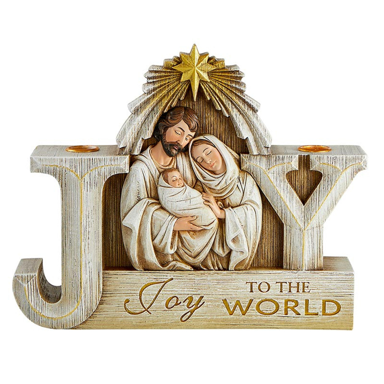 L6410 - Joy to the World Nativity Advent Candleholder