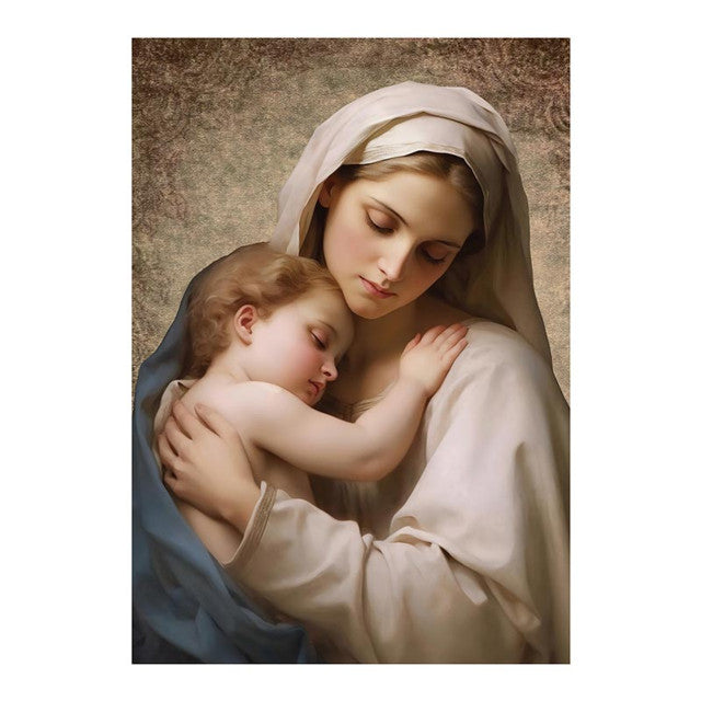 R2172-Madonna with Child Wood Plaque