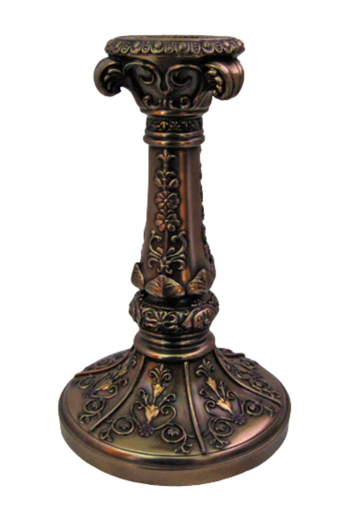 SR-76032 Candle holder in lightly hand-painted cold cast bronze