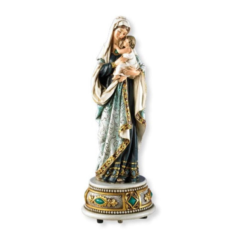 VC838 - Adoring Madonna & Child Ave Maria Musical Figurine