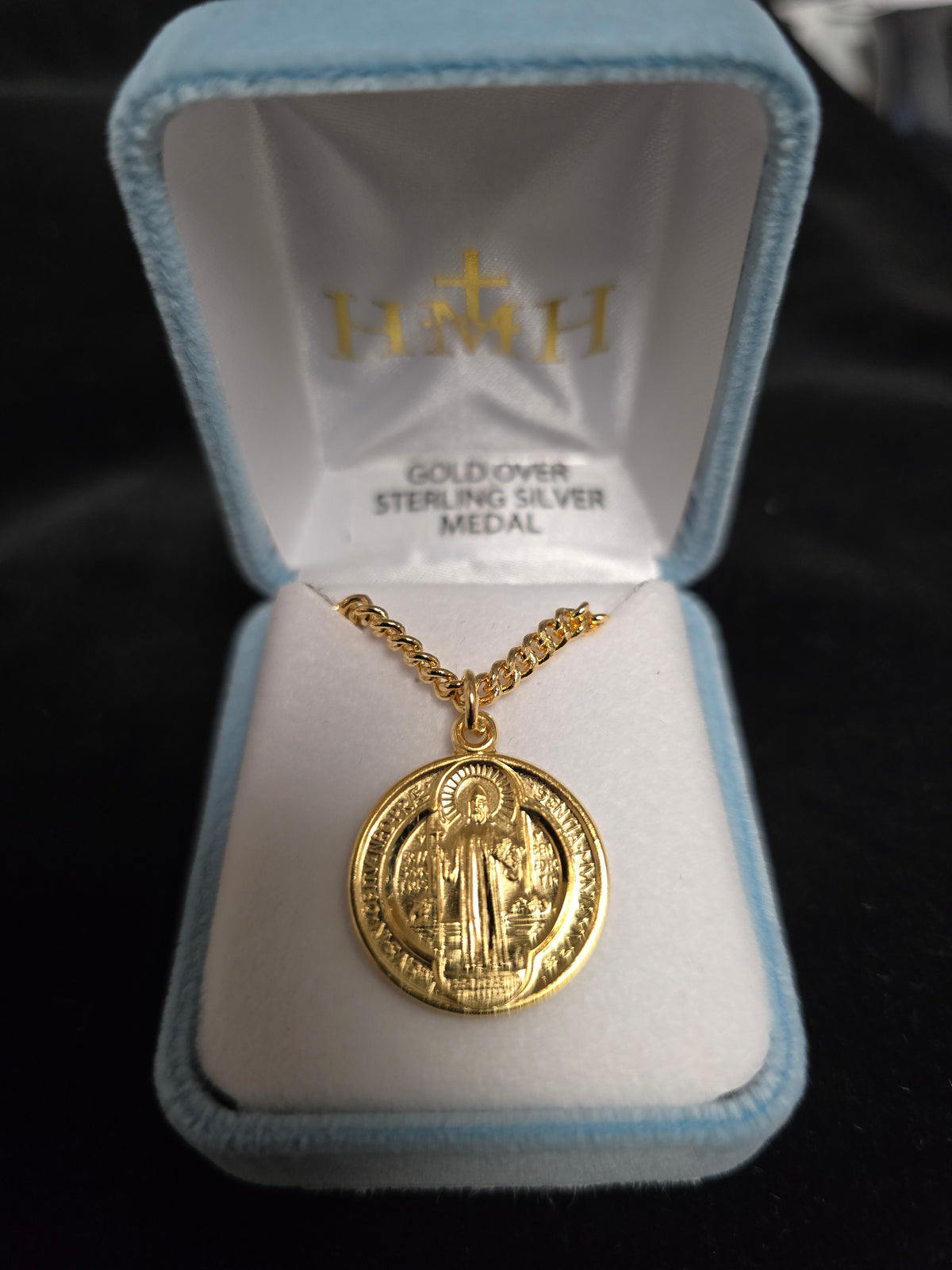 St. Benedict Medal - Gold over Sterling Silver – Loaves & Fishes Book ...