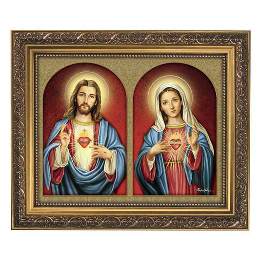 79-1120 - The Sacred  & Immaculate Hearts Framed