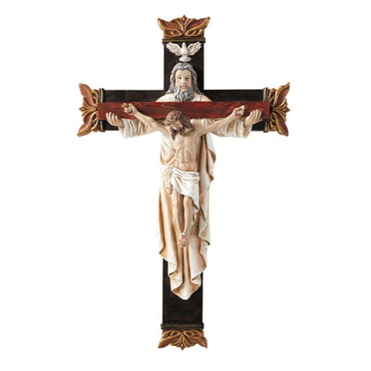 B3724 - Holy Trinity Resin Wall Crucifix