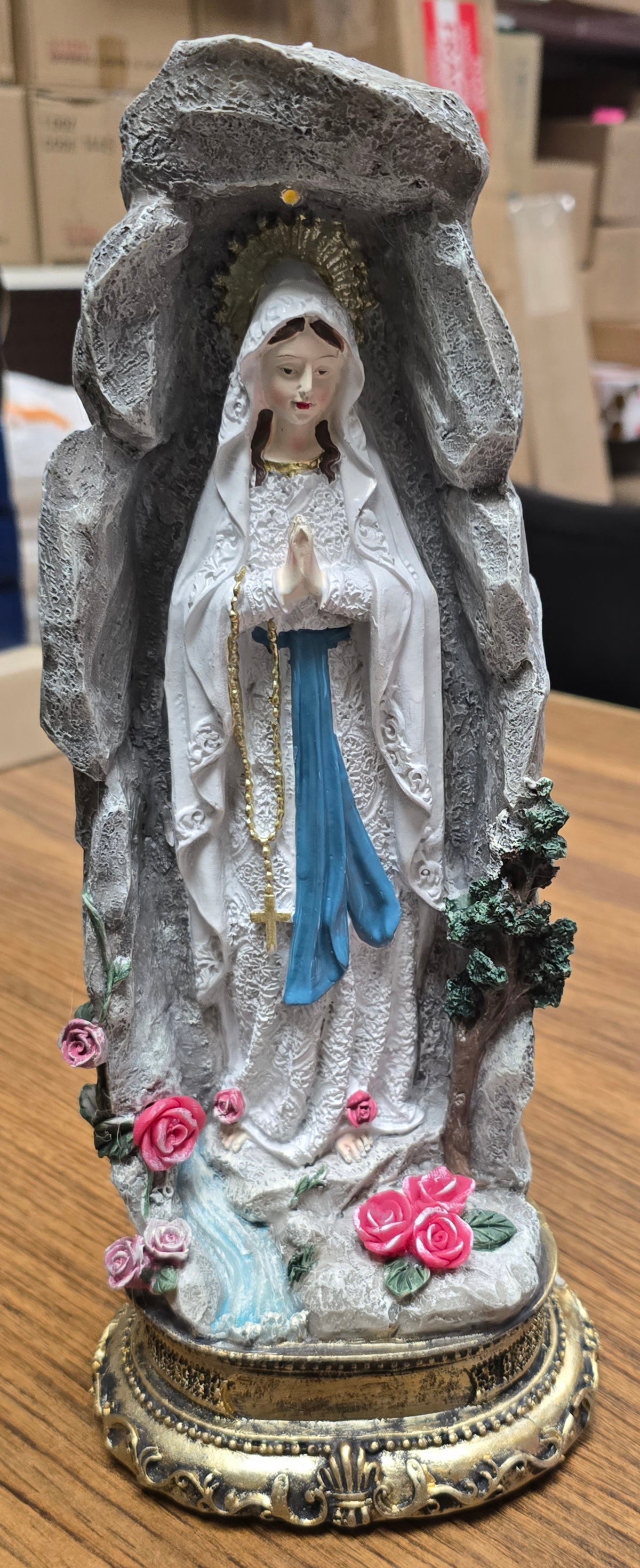 13" Our Lady of Guadalupe Solar lit Statue