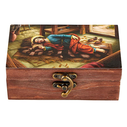 P1275 - Sleeping St. Joseph Wood Prayer Box