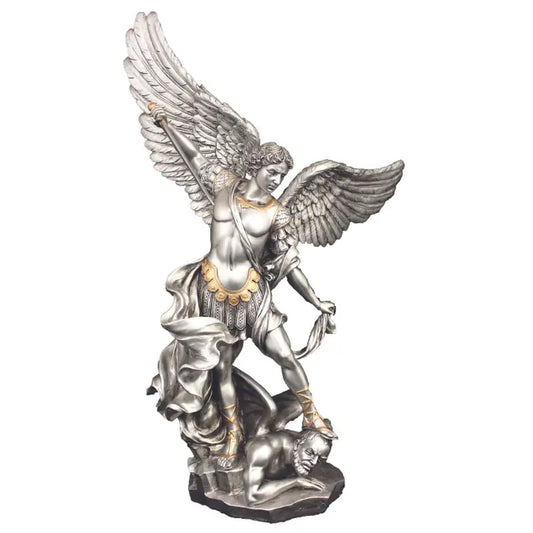 SR-71543-PE - St. Michael Statue in Pewter
