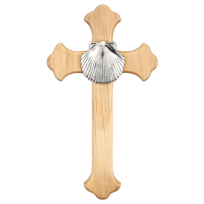 R6283 - Shell Baptism Wood Wall Cross