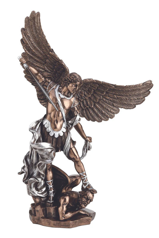 SR-71543-BP - St. Michael in cold cast bronze with pewter style highlights