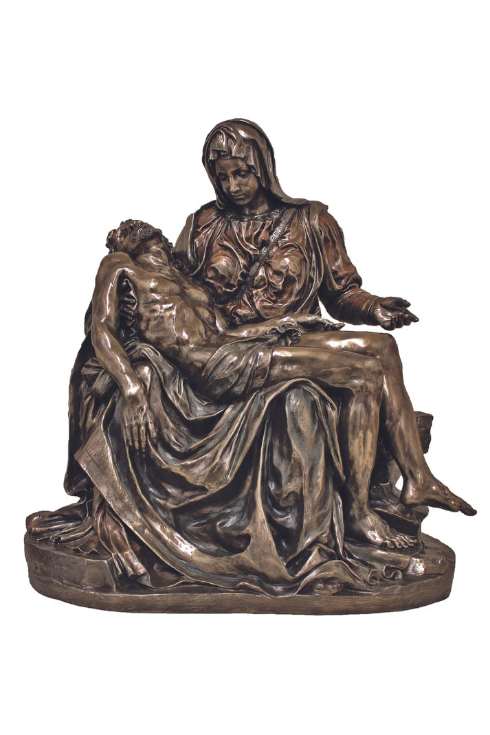 SR-75568 Large Pieta in lightly hand-painted cold cast bronze