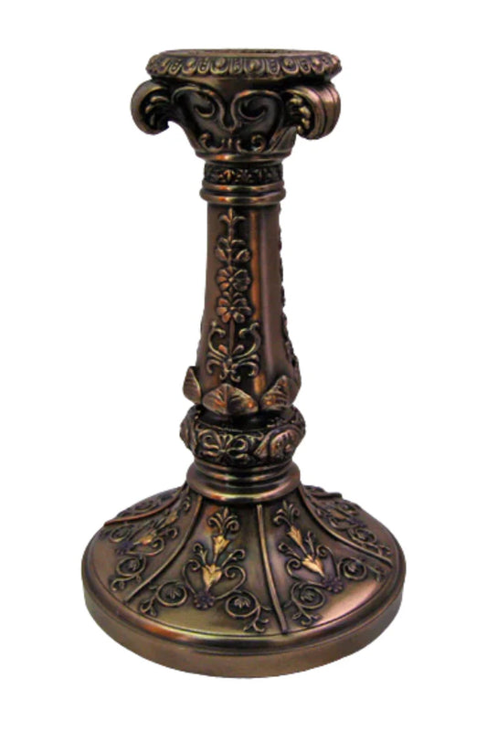 SR-76032 Candle holder in lightly hand-painted cold cast bronze