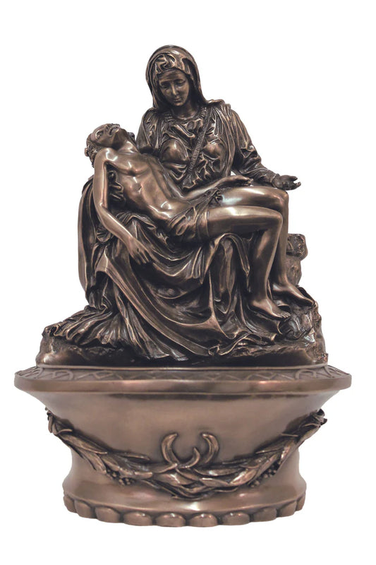 SR-75364 - Pieta holy water font in cold cast bronze